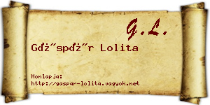 Gáspár Lolita névjegykártya